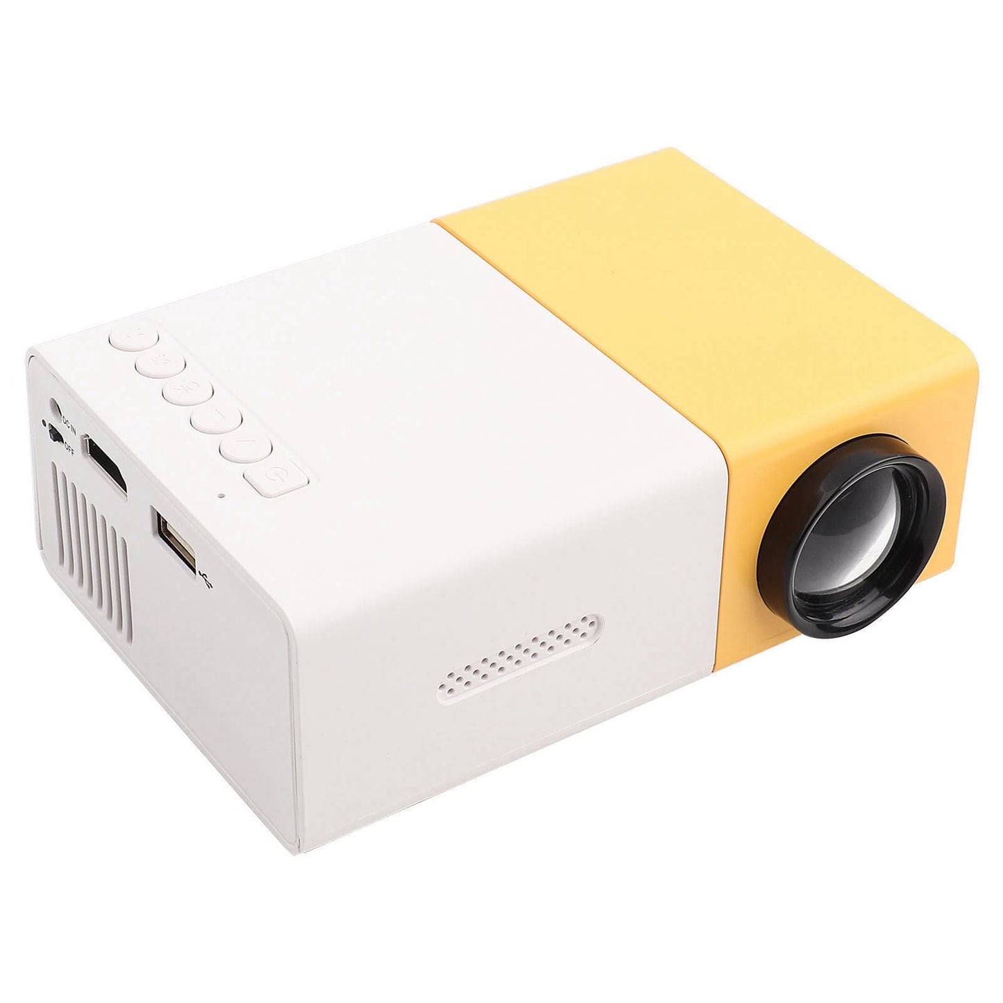 Portable Video Projector, 1080P Full HD Mini 4K Home Theater Projector Support 30,000 Hrs LED Lamp Life, 1500 Lux, Compatible with HDMI/VGA/USB/TV