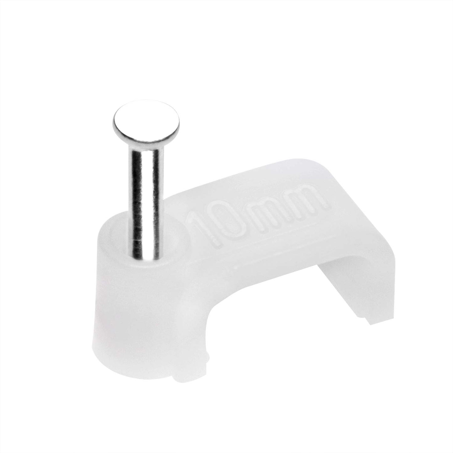 Mini Skater 10mm Square White Nylon Wire Cable Clips Electrical Ethernet Cord Clamp Management with Steel Nail,200Pcs