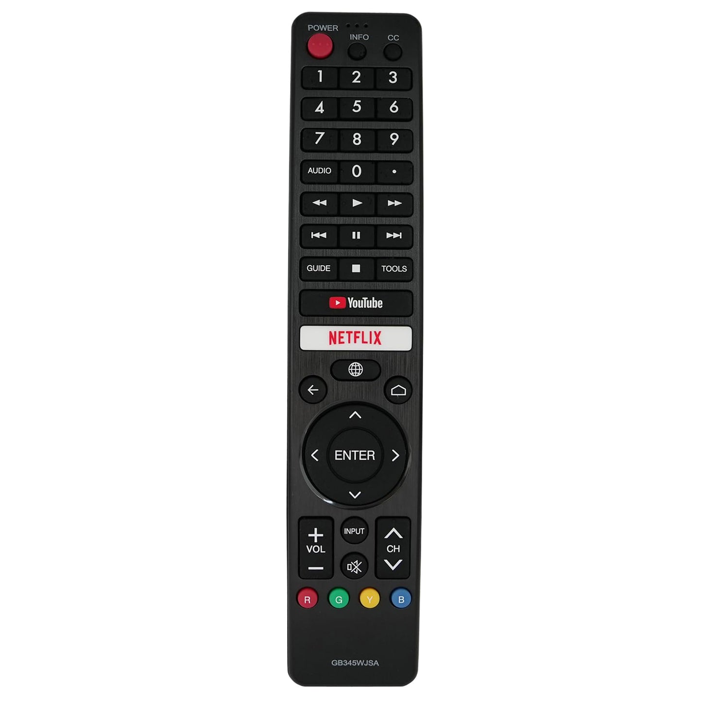 Replacement Remote Control Compatible for GB345WJSA GB346WJSA Sharp TV 4T-C70BK2UD with Netflix YouTube