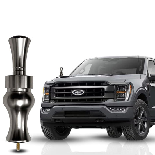 Duck Call Truck Antenna, Short 5.5 Inch Heavy Duty Anodized Aluminum Radio Antenna, Universal Kit Fits Most Trucks Including F150, F250, Clear Signal