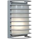 Bermuda - LED Outdoor Rubbed Bulkhead Wall Light - 11"H - Satin Finish - Ribbed Frosted Glass Shade