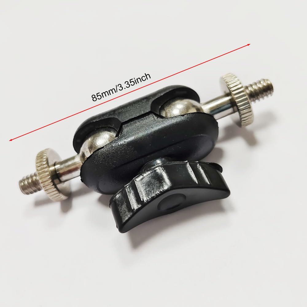 ThtRht 2 Pack Super Clamp Mount Arm Replacement Support Dual Head 17mm Ball Joint + 1/4'' Screw Heavy Duty Connector for Gopro Camera Trail Cam Tripod