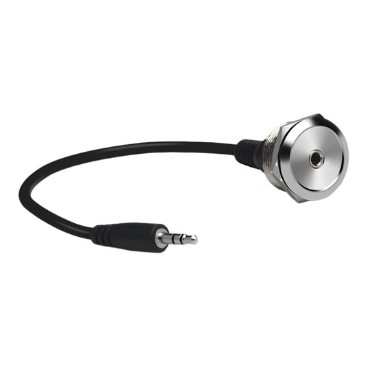YiKaiEn 3.5mm TRS Stereo Panel Mount Adapter - Threaded Round Connector, Male to Female Short Cable, for Headphones & Microphones 20cm 0.65FT Silver