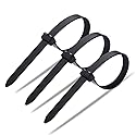 60 Piece Multi-Purpose Ultra Heavy Duty UV Cable Ties,11.8 Inch Width 0.51 Inch, 250 lbs Tensile Strength,Non-metal bands,Black