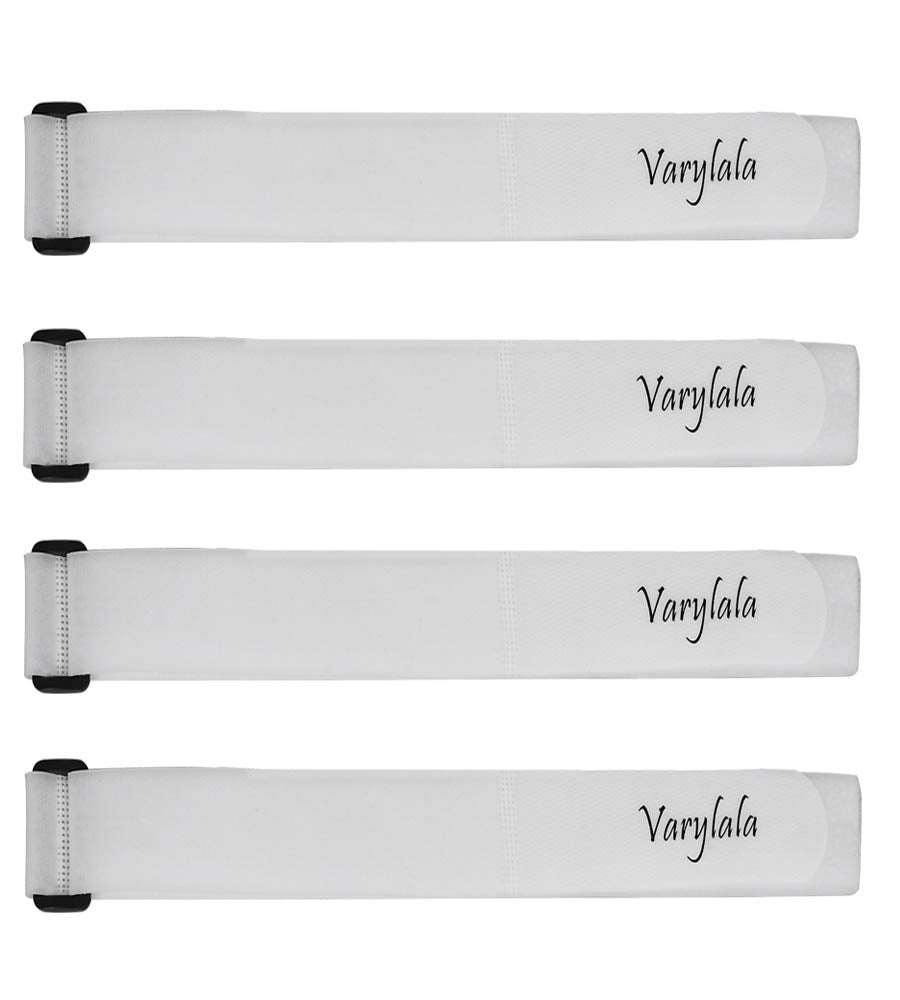 4 Pcs Varylala Versatile Hook and Loop Cable Ties Straps Tie downs Fastening Securing Straps (40"x1.5", White)