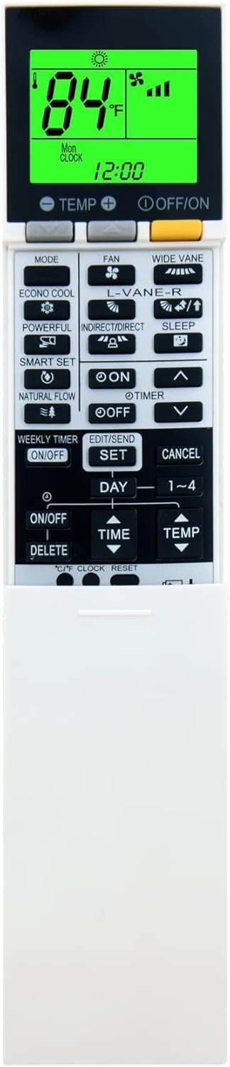 Replacement Remote Control for Mitsubishi Electric Mr. Slim Air Conditioner MSZ-FH12NA MSZ-FH15NA MSZ-FS15NA MSZ-FH06NA MSZ-FH09NA MSZ-FH18NA2