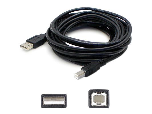 AddOn 3ft USB 2.0 (A) Male to USB 2.0 (B) Male Black Cable