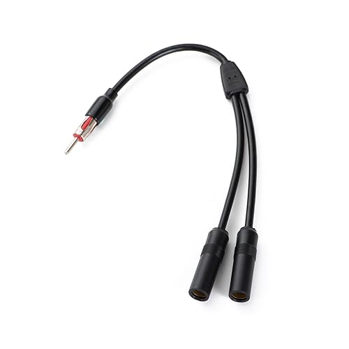 supmory Car AM FM Radio Stereo 1 Male 2 Female Y Adapter Antenna Connector Plug (Antenna Splitter Y Adapter)
