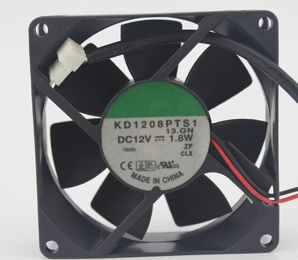 for KD1208PTS1 12V 0.15A 1.8W 3200RPM 41CFM 80X80X25MM 2-Wire Cooling Fan