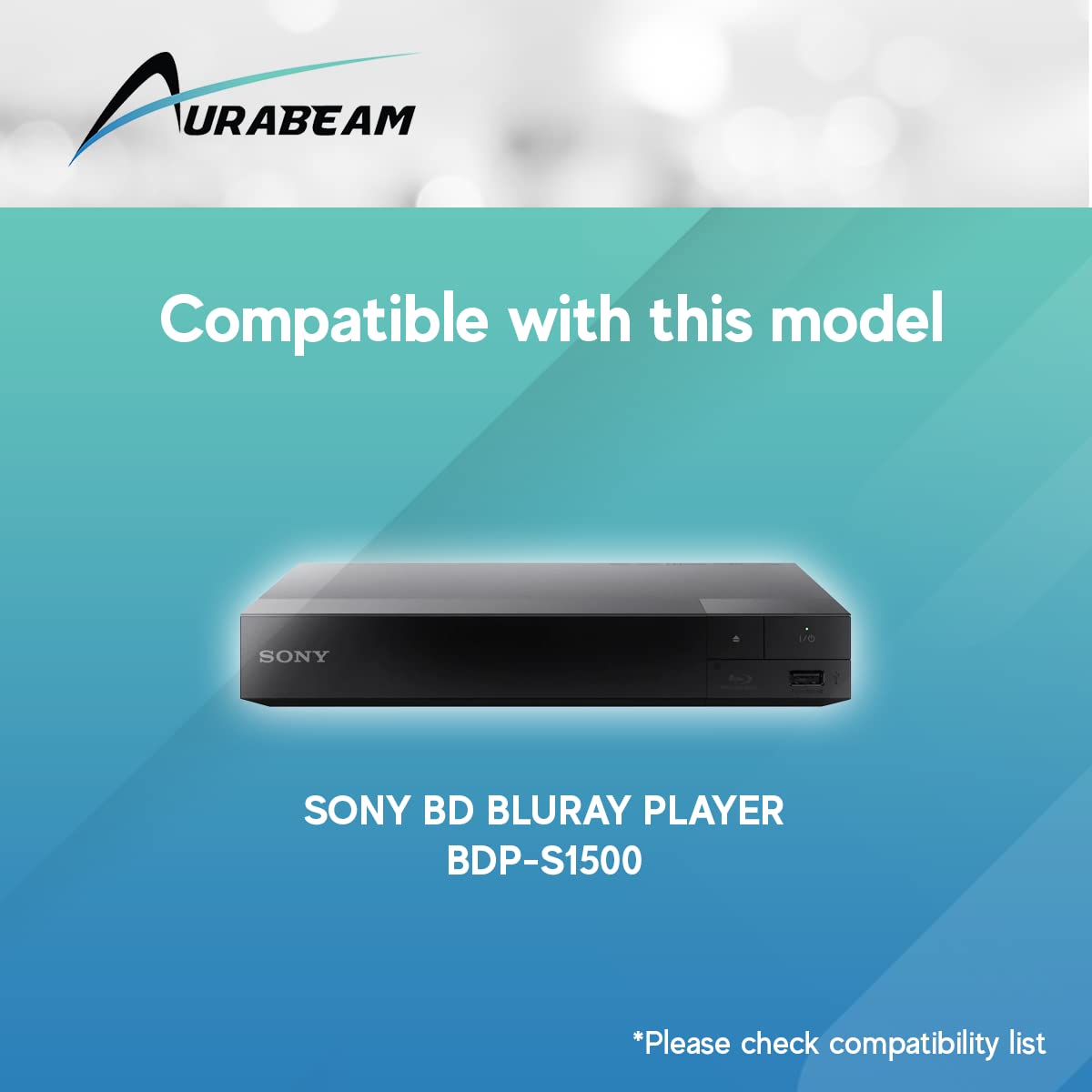 Aurabeam RMT-VB100U Replacement Blu-ray Remote Control for Sony BD Bluray Player (RMTVB100U / 149295411)