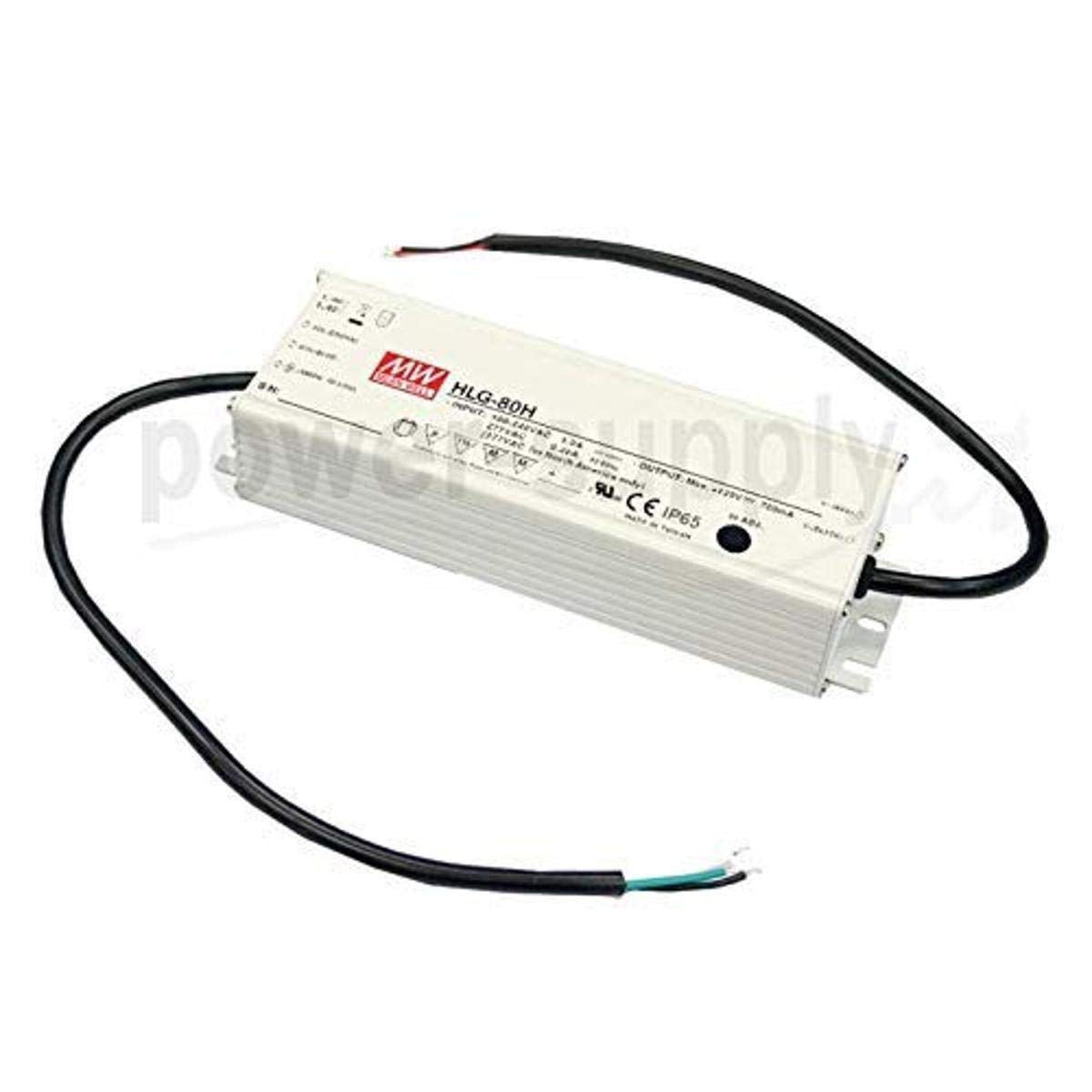 MEAN WELL HLG-80H-48A LED Driver Single Output Switching Power Supply, A Model, 48 Volt, 1.7 Amp, 80 Watt