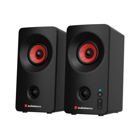 Audiosource Desktop PC Speakers with Bluetooth 5.3, USB-C Plug & Play, 2.0 Stereo Computer Speakers with Dual 2" Drivers, AUX Input, LED Indicator