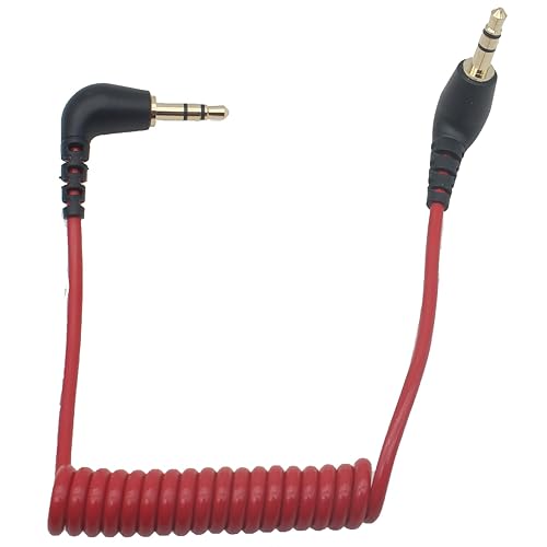 SYCZIOHU 1 Pcs Camera Microphone Cable 3.5mm TRS Male Audio Mic Cord for Interviews and Music Recording (Red)