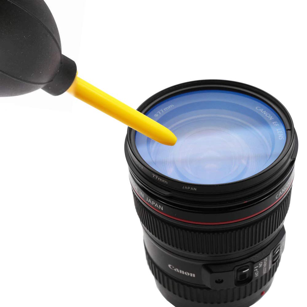 GearFend Dust Cleaner Strong Cleaning Air Blower for All DSLR Camera & Camcorders, Lens, LCD Screens, etc + Microfiber Cloth