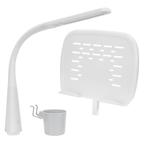 Mount-It! Accessory Kit for Height Adjustable-Kids-Desk | Includes LED-Lamp, Book Holder Shelf and Pencil Holder-Cup, Grey