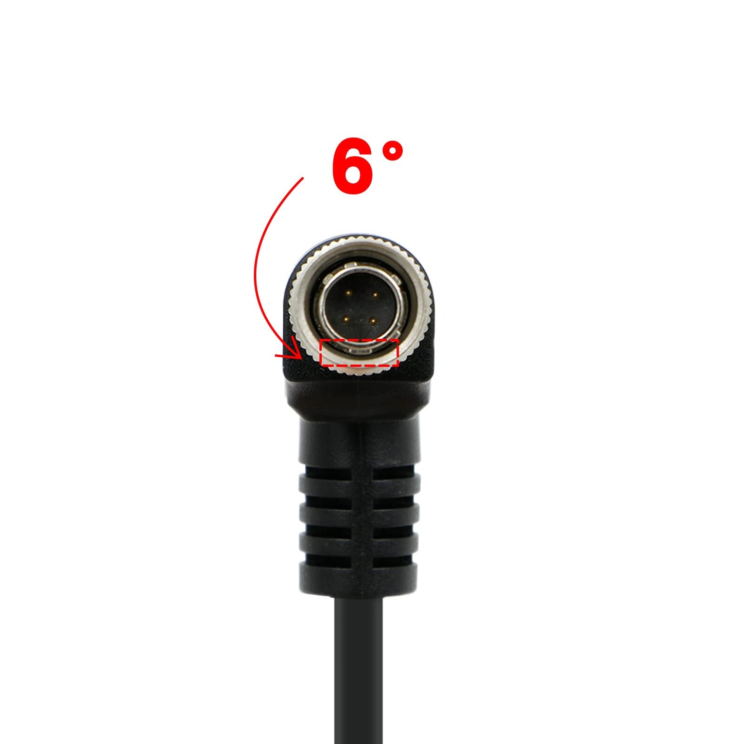Uonecn 4 PIN Hirose Male Cable, 30cm, Audio/Video, Black, Right Angle & Straight Connectors, Power & Connect Sound Devices Recorder, Wisycom MCR 42s