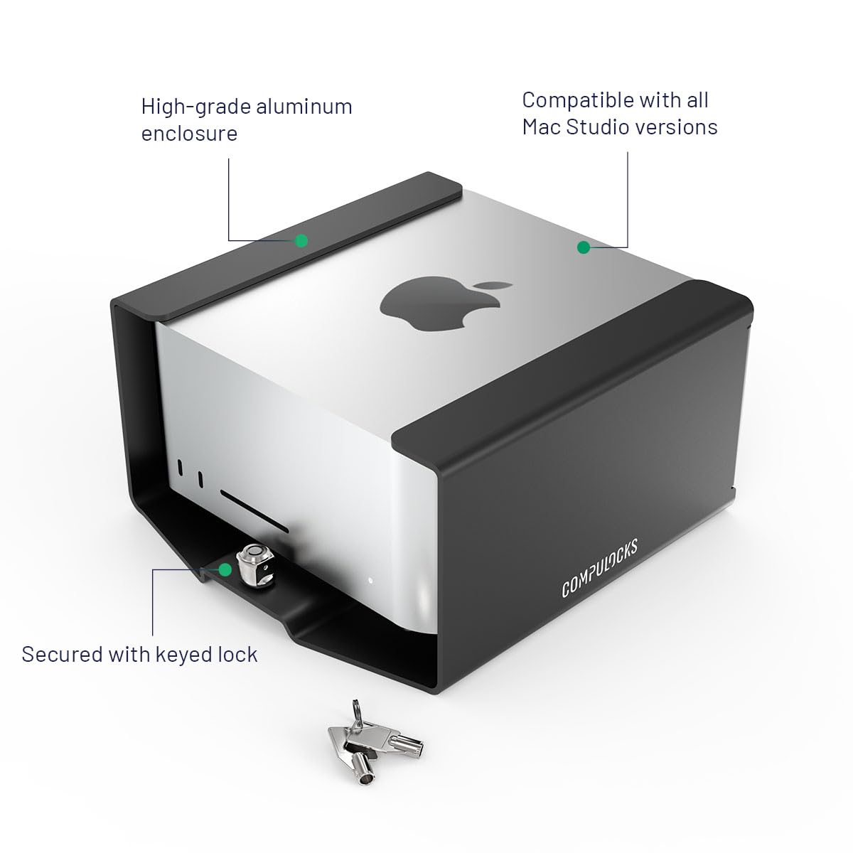 Compulocks Mac Studio Security Mount - Black, Locking Bracket for Mac Studio & Accessories, Secure Wall Mounting Soalution for Home & Office