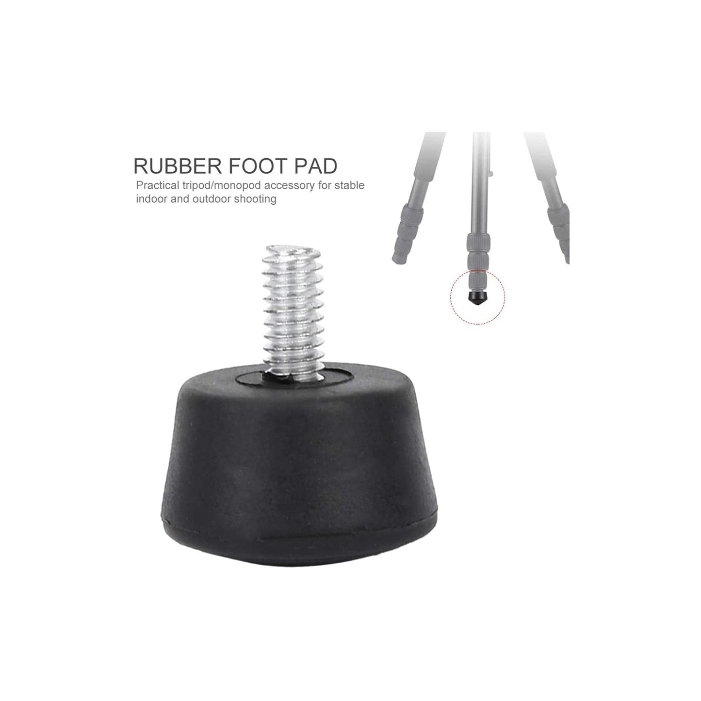 Rubber Foot Pad, Universal Tripod/Monopod Rubber Foot Pad, Anti-Slip M8 Rubber Pad Photography Accessories