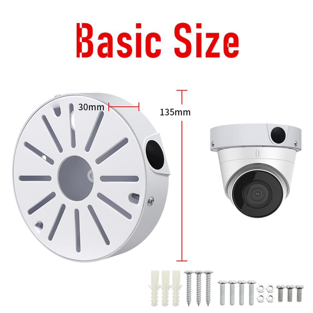 GledeYeTec Aluminum Alloy CCTV Camera Junction Box, Universal Dome Camera Mounting Adapter Compatible with Duahua IP Camera Arlo Solar Panel