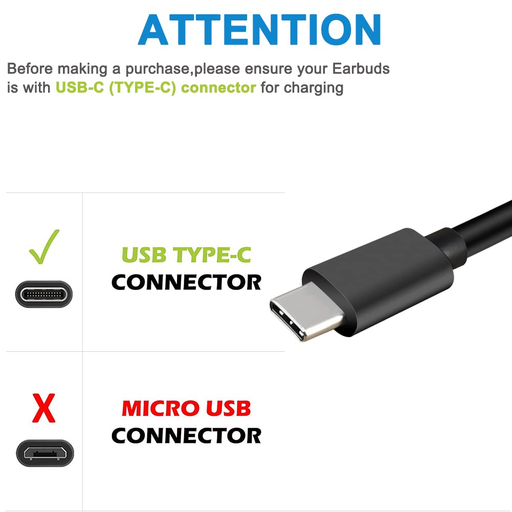 SCOVEE USB C Charger for Skullcandy Indy Evo,Push Ultra,Sesh Evo,Indy Fuel True,Indy ANC,Collina Strada Evo Crusher ANC Hesh Earbuds,Headphones