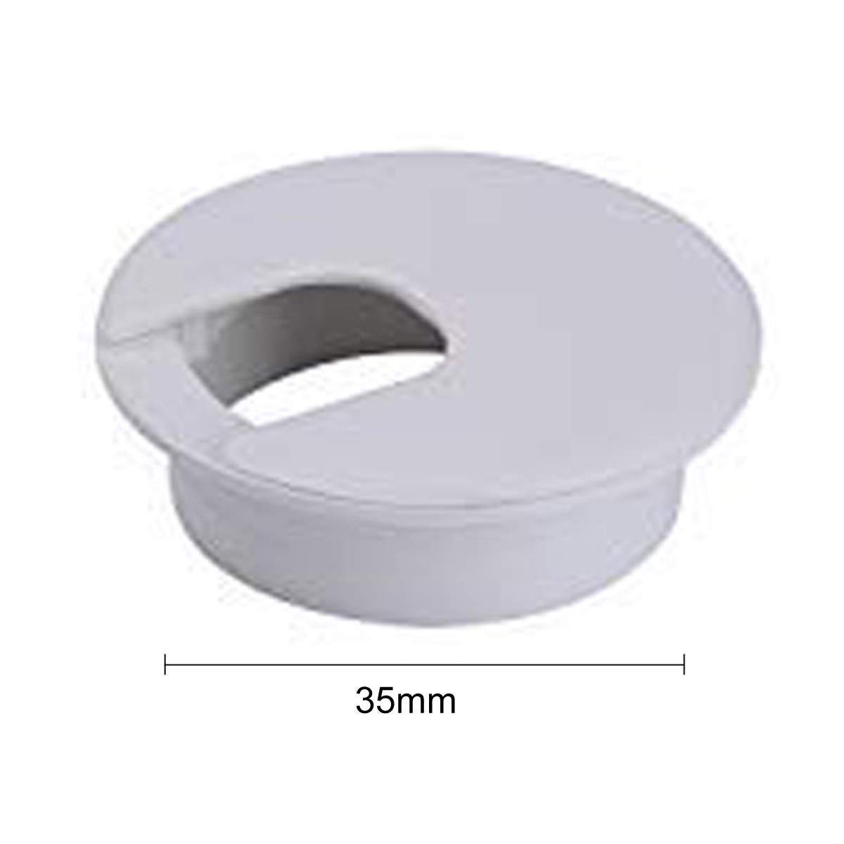 12 Pcs 1.38 Inch / 35mm Plastic Desk Cord Cable Hole Cover Grommet Computer Cable Hole Cover Plug Cap White