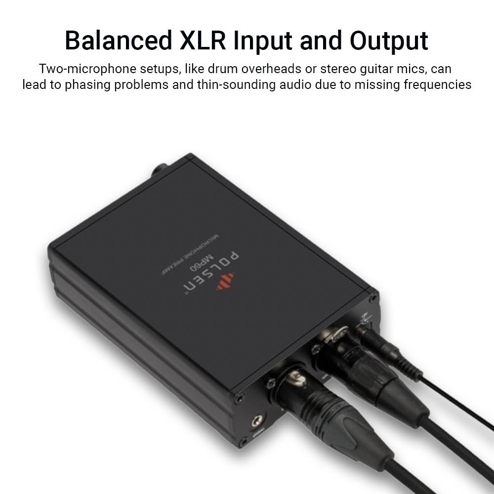 Microphone Preamp - Compatible with Shure, Dynamic Mics, Pre Amp for Microphones, and XLR Preamp for Studio and Podcasting