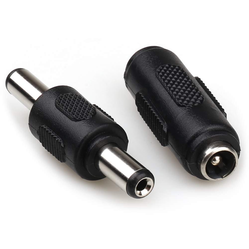 bnafes 5pcs Male to Male Power Plug Connector & 5pcs DC 5.5x2.1mm Female to Female Power Jack Connector Adapter for CCTV