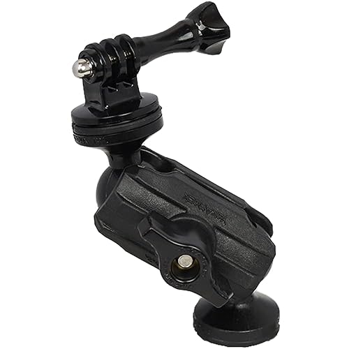 YakAttack Articulating Camera Mount | 5.5" Tall with ScrewBall Base | Compatible with GoPro & 1/4-20 | Low-Profile Adjustable Track Mount for Kayaks |