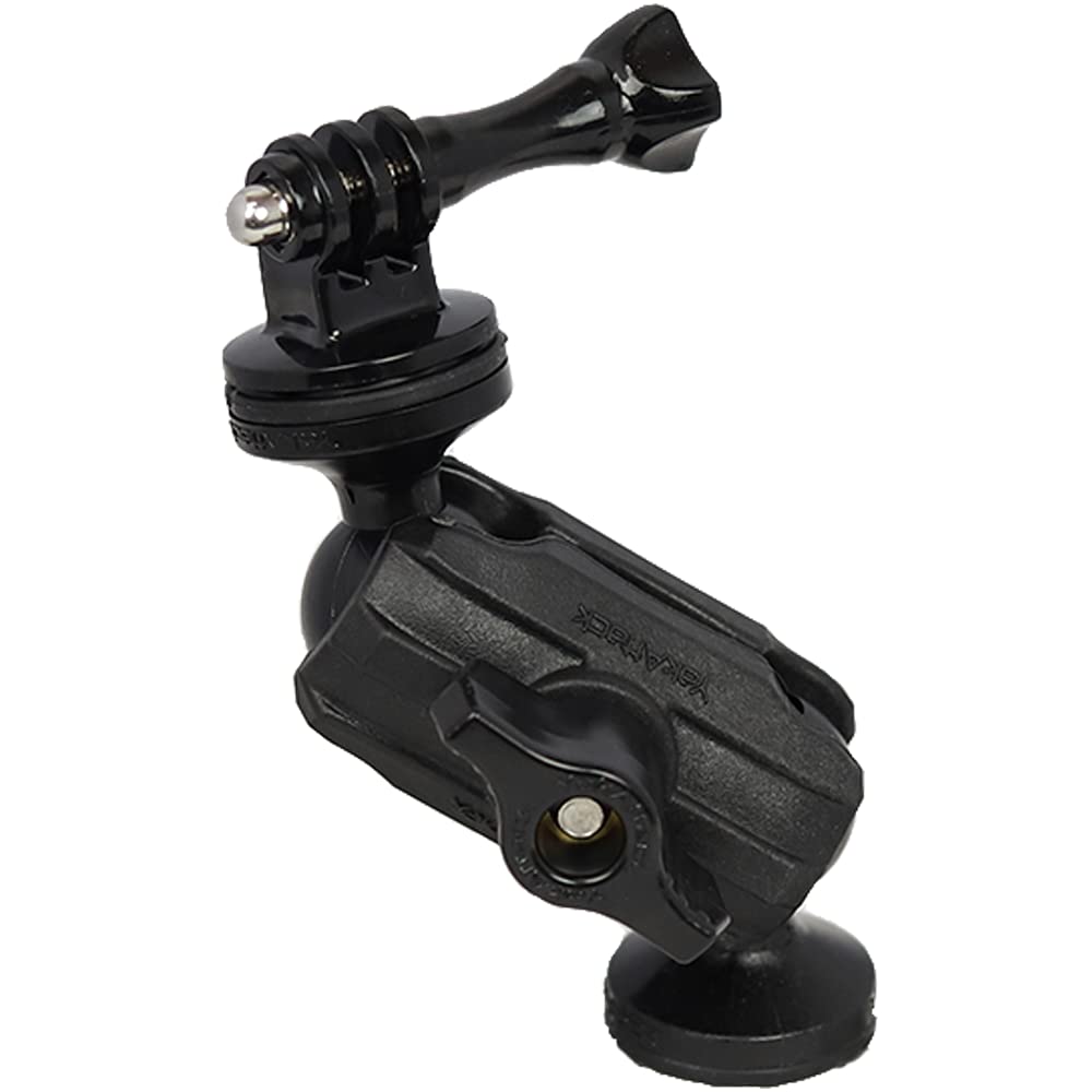 YakAttack Articulating Camera Mount | 5.5" Tall with ScrewBall Base | Compatible with GoPro & 1/4-20 | Low-Profile Adjustable Track Mount for Kayaks |