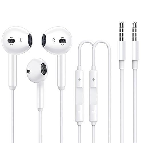 2 Pack Apple Earbuds [Apple MFi Certified] Headphones Earphones with 3.5mm Wired in Ear Headphone Plug(Built-in Microphone & Volume Control)…