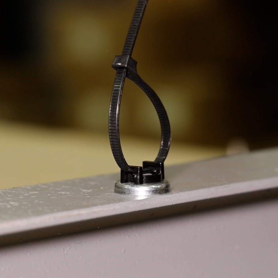 Rack-A-Tiers Winnie Magnetic Cable Tie Mount (10 Pack), 26 lbs Rare Earth Magnets for Cable Mounting, Zip Tie Holder, Magnetic Cable Management, Zip