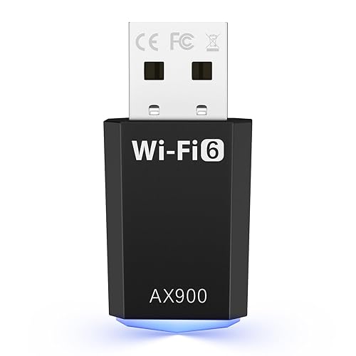 WiFi Adapter for Desktop PC, AX900 USB WiFi 6 Adapter with 5GHz/2.4GHz Dual Band, WiFi Dongle Wireless WiFi Adapter for Supports Windows 10/11, WiFi 6