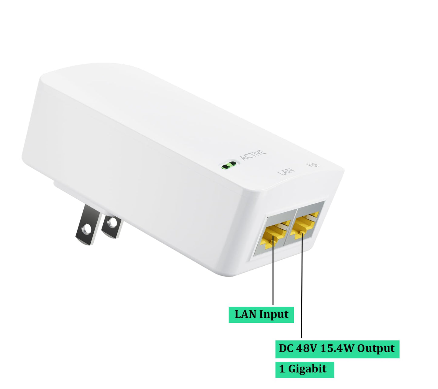 PROCET Gigabit PoE Injector 48V 15.4W IEEE802.3af PoE Ethernet Adapter for eero PoE 6, UniFi U6 Pro, U6 Mash Pro, G5 G6 Bullet, AI Turret, Reolink