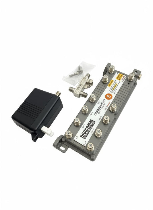 DIGICOMM CSMF1APDU9VPI HomeConnect 9-Port Passive VoIP MoCA Amplifier for Comcast, Xfinity, RCN, Optimum, Wow, COX, Spectrum
