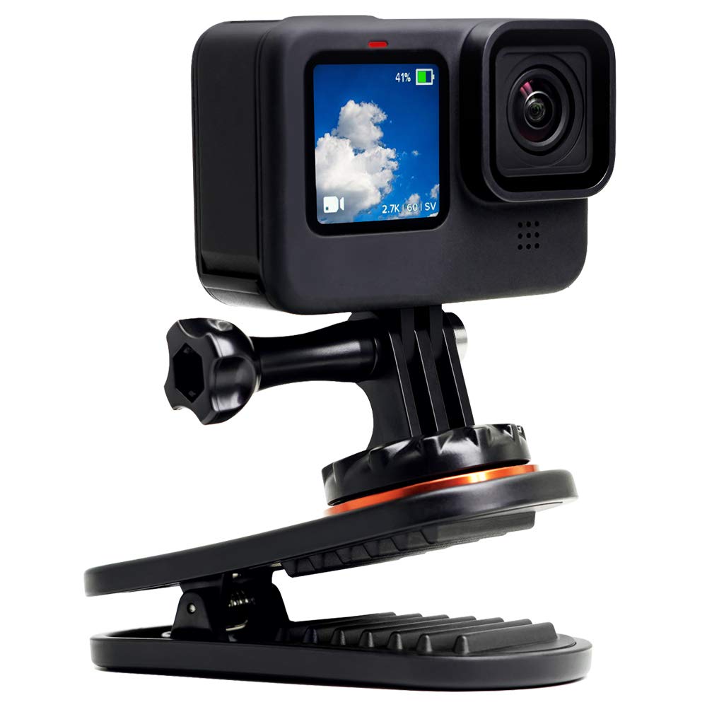 MAXCAM Swivel Backpack Mount Compatible with GoPro Hero11/10/9/8/7/6/5, Session, DJI Osmo Action, Insta360 One R/X