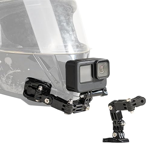 SUREWO Motorcycle Helmet Chin Mount Kits Compatible with GoPro Hero 13 12 11 10 9 8 7 6 5 Black,DJI Osmo Action 5 pro/4/3/2/AKASO/Campark/YI Action
