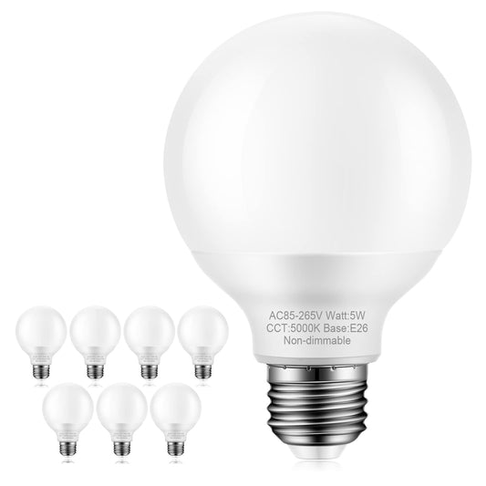 Marxlait Bathroom Vanity Light Bulbs, 60W Equivalent, E26 Base, Daylight