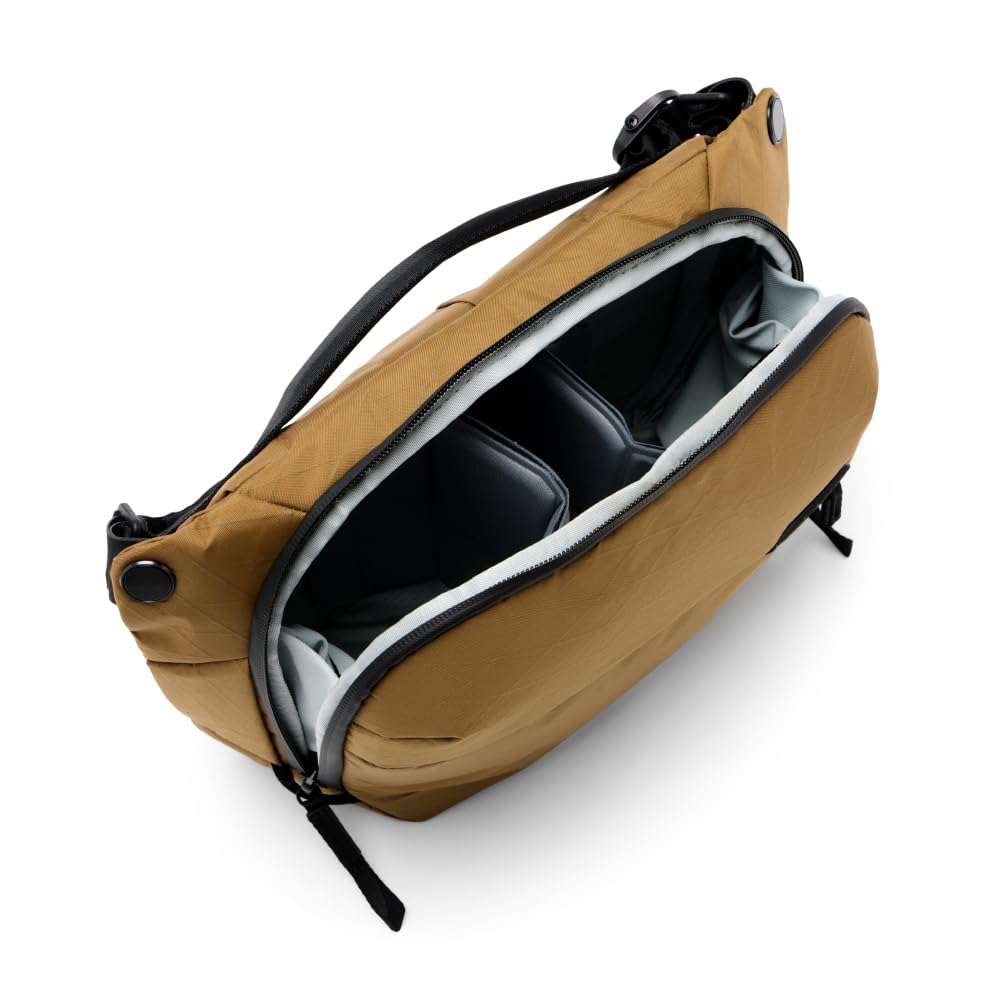 Peak Design Everyday Sling 3L, Coyote, Padded Adjustable Shoulder Strap for Crossbody or Waist Carry, FlexFold Divider, Ideal for Carrying Cameras or