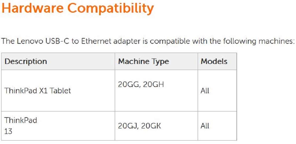 Lenovo - Network Adapter - USB-C - Gigabit Ethernet - Black - for 100E Chromebook, Miix 320-10ICR, 520-12IKB and More