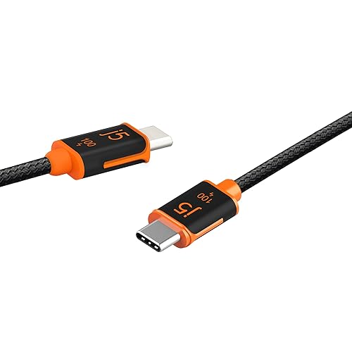j5create USB C to USB C 100W Fast Charging Cable 9.8ft / 3m, Double Braided, Built-in E-Marker Chip, for Samsung Galaxy, iPad Pro, iPad mini, Tablet