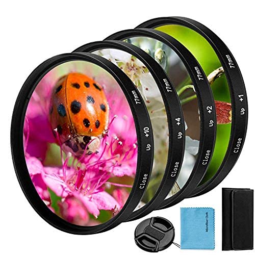 40.5mm Close-up Filter Kit 4 Pieces(+1,+2,+4,+10) Macro Filter Accessory Close-up Lens Filter Kit Set with Lens Filter Pouch for Canon Nikon Sony