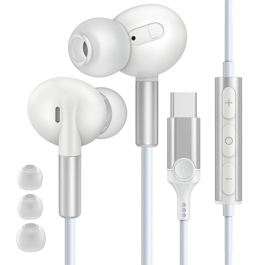 Wired Earbuds USB C Headphones for iPhone 16 15 Pro Max Plus iPad Pro, in-Ear Ear BudsType C Earphones Wired with Mic Volume Control Compatible…