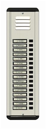 Alpha Communications AM642-16 16 Metal Button L/S Panel, Flush Mount, Aluminium; Requires 0H601 Flush Housing; Vandal-Resistant Speaker Grille