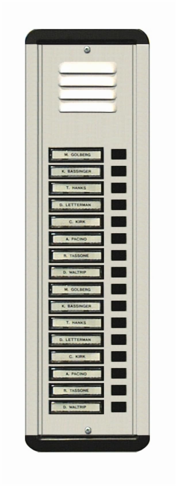 Alpha Communications AM642-16 16 Metal Button L/S Panel, Flush Mount, Aluminium; Requires 0H601 Flush Housing; Vandal-Resistant Speaker Grille