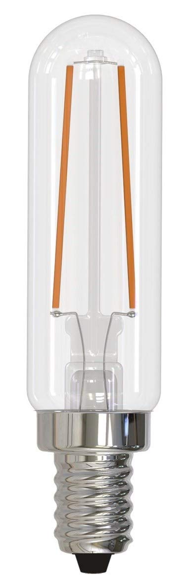 Bulbrite 2.5 Watt LED T6 Clear Decorative Light Bulb with Candelabra (E12) Base, 3000K