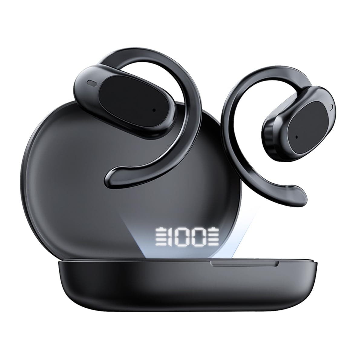 Lsolrophon O3 Open-Ear Wireless Headphones Bluetooth Earbuds, Powerful 13mm Drivers, Customized EQ via App, Secure Adjustable Ear Hooks