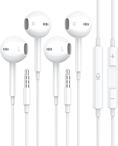 for Apple Earbuds Wired [Clear Call & No Noise], [MFi Certified] 3.5mm Headphones with Microphone Volume Control HiFi Stereo Ear Buds