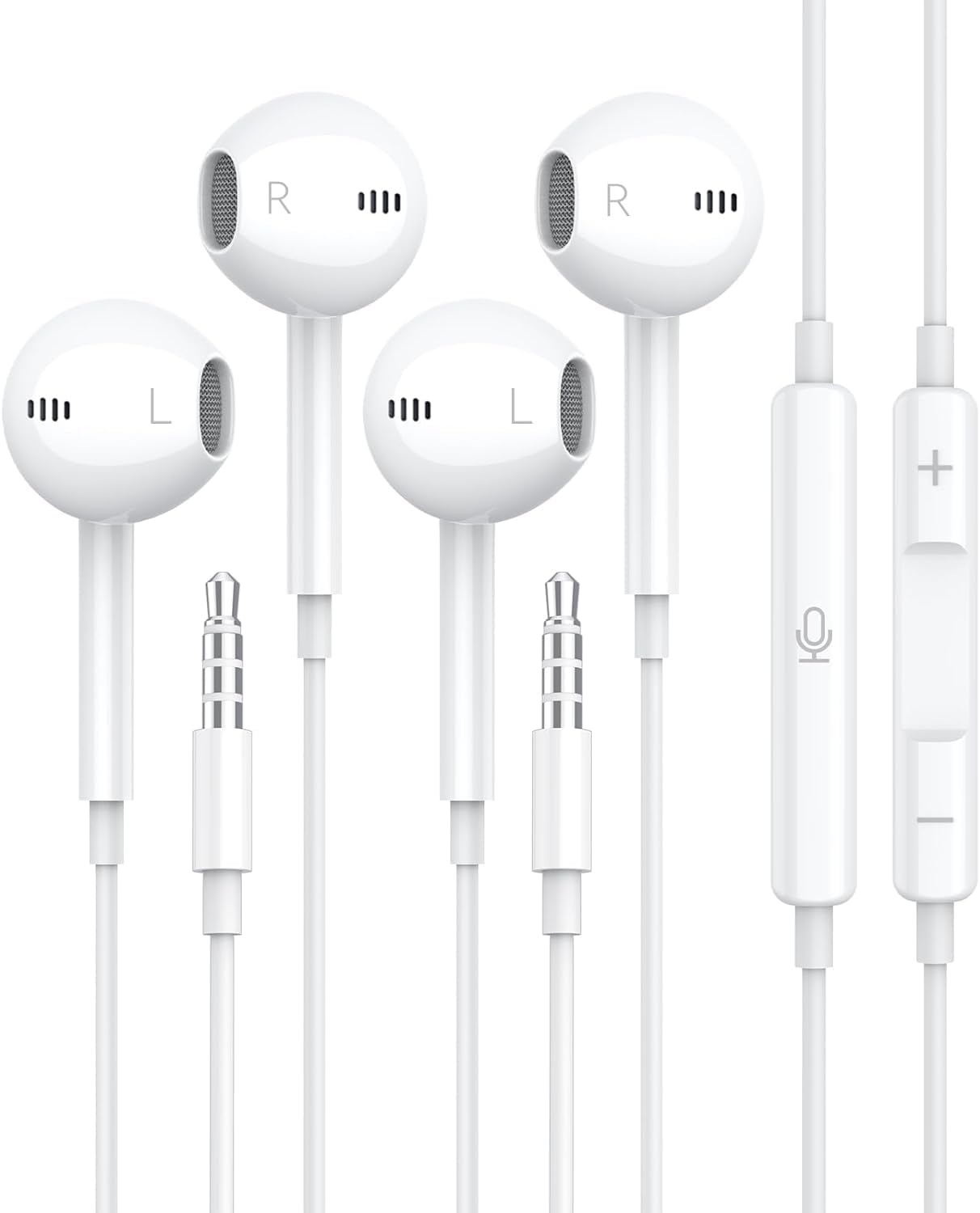 for Apple Earbuds Wired [Clear Call & No Noise], [MFi Certified] 3.5mm Headphones with Microphone Volume Control HiFi Stereo Ear Buds