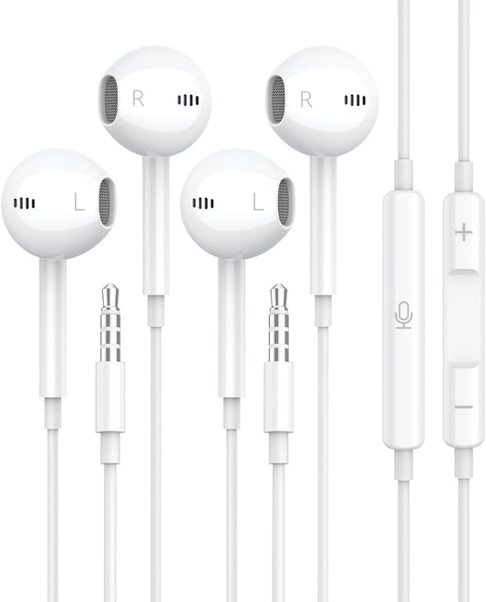 for Apple Earbuds Wired [Clear Call & No Noise], [MFi Certified] 3.5mm Headphones with Microphone Volume Control HiFi Stereo Ear Buds