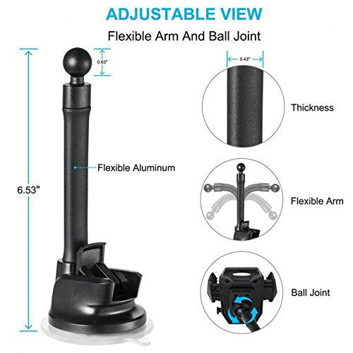 Car Mount Magnetic Holder Dash Windshield Strong Gooseneck Compatible with BlackBerry Key2 LE
